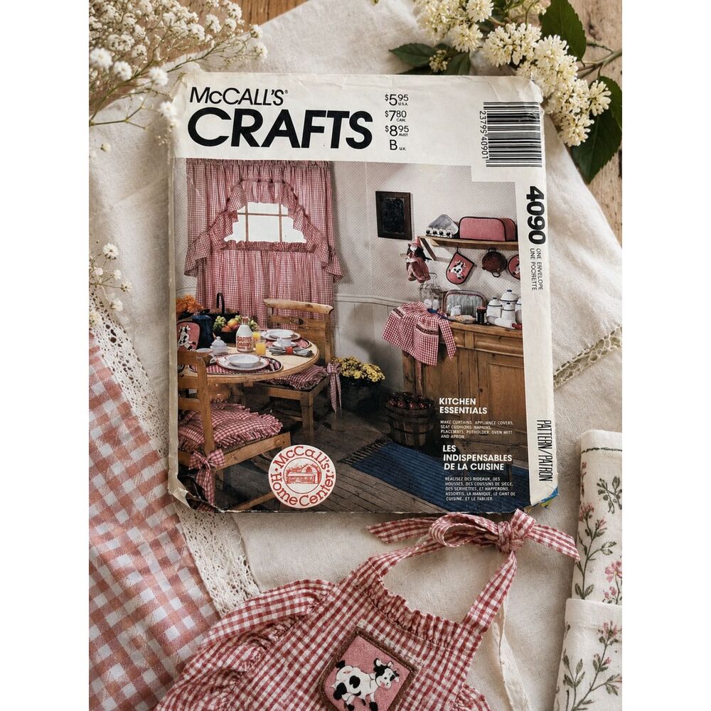 Vintage McCall's 4090 Country Cottage Kitchen Decor Sewing Pattern Crafts 1980s